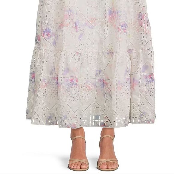 GIANNI BINI Delaney Embroidered Eyelet Halter Maxi DRESS Gown Size 8 NEW $259 - Picture 8 of 12